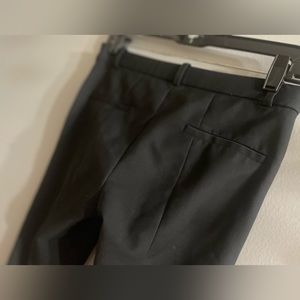 Zara Black Straight Leg Crop Trouser slim fit dress Pant Slash Back Pockets